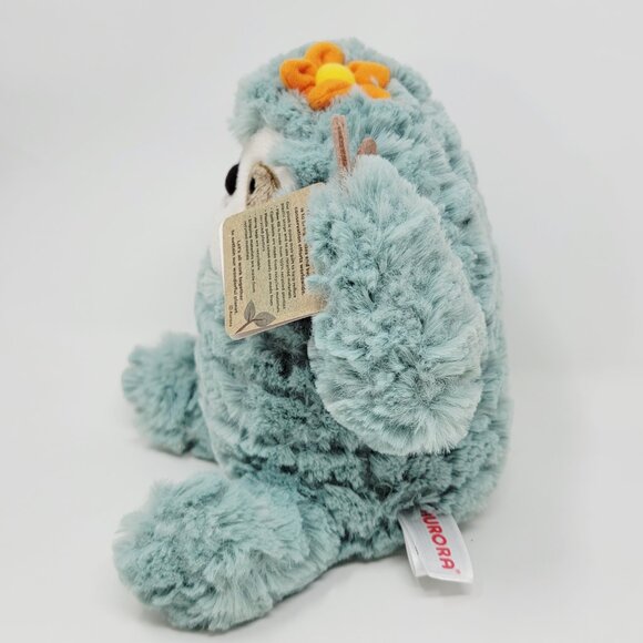 Aurora Cactus Sloth Plush Soft Fluffy Green Sloth 10" - Picture 6 of 8
